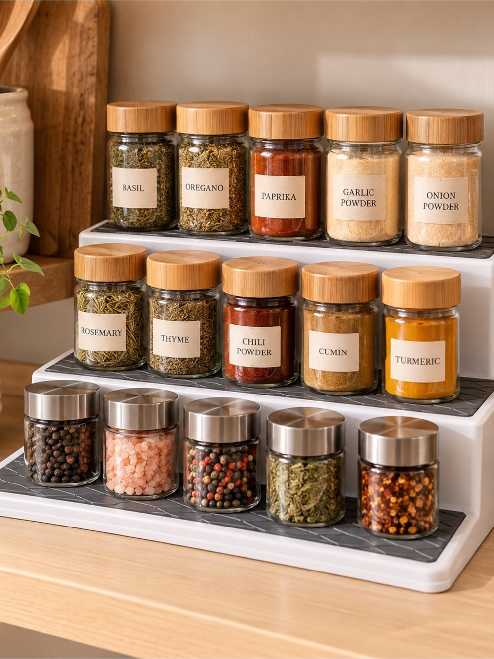 Copco 3-Tier Non-Skid Spice Rack & Pantry Shelf Organizer
